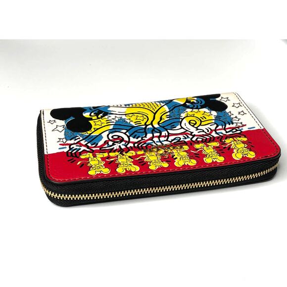 Coach Disney Mickey Mouse X Keith Haring Medium Id Zip Wallet New - Picture 7 of 8